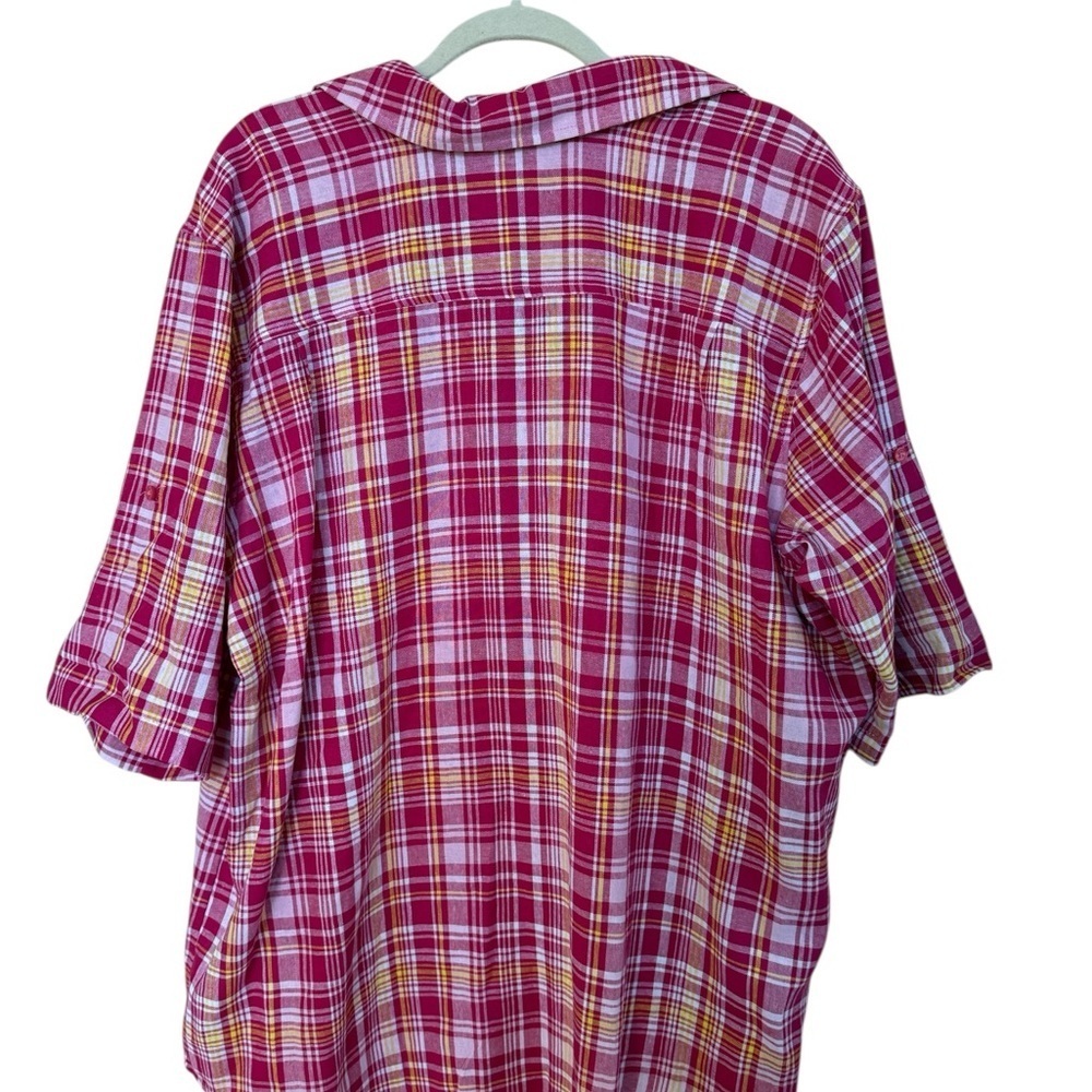 Woman Within Red - Blue Plaid Casual Shirt Set Of 2 Bundle - Picture 2 of 8